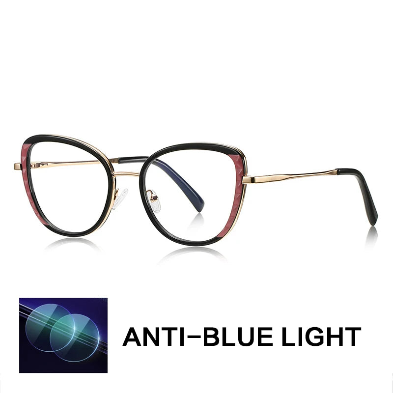 Gatenac Women's Full Rim Butterfly Tr 90 Titanium Reading Glasses G3147