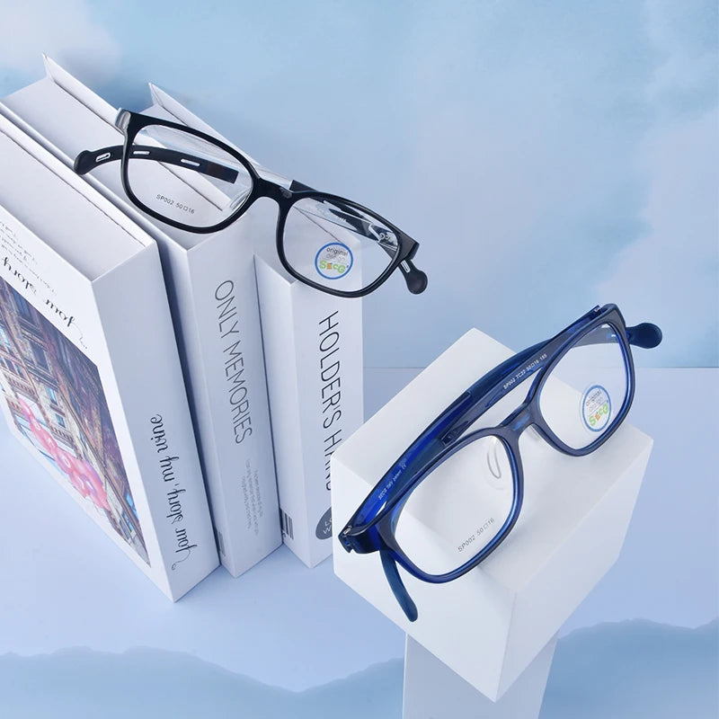 Secg Unisex Children's Full Rim Square Tr 90 Silicone Eyeglasses 19162 Full Rim Secg