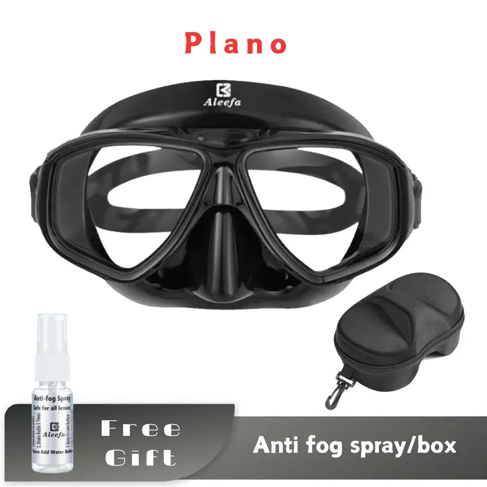 Aleefa Unisex Goggle Pc Tempered Glass Hyperopic Swim Mask 32027