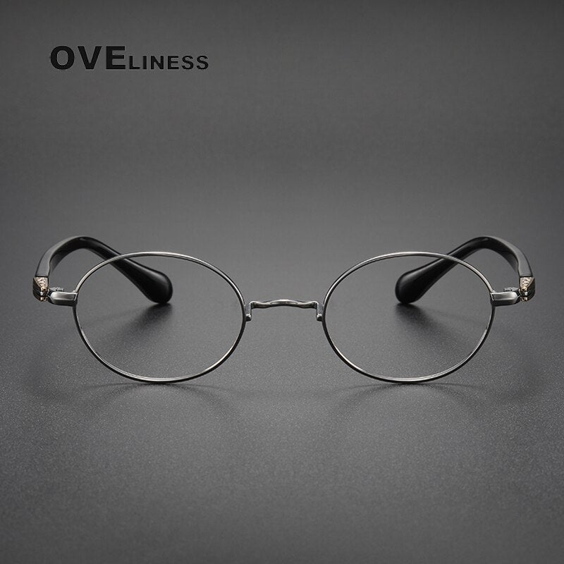 Oveliness Unisex Full Rim Oval Acetate Titanium Eyeglasses Ks119 Full Rim Oveliness