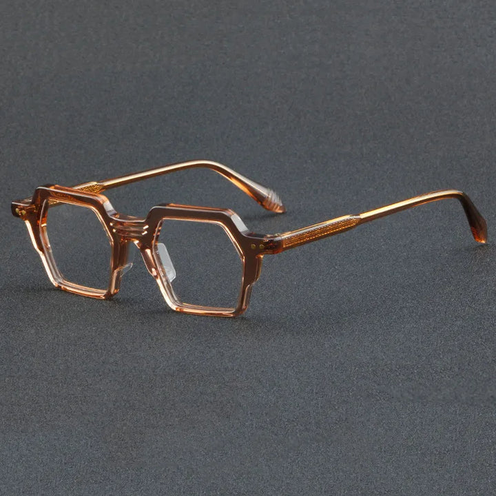 CCspace Unisex Full Rim Polygon Acetate Eyeglasses 56914 Full Rim CCspace C4Tea