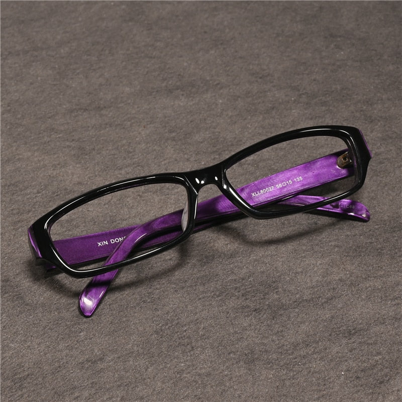Cubojue Unisex Full Rim Square Tr 90 Titanium Myopic Reading Glasses Reading Glasses Cubojue anti blue light 0 black purple