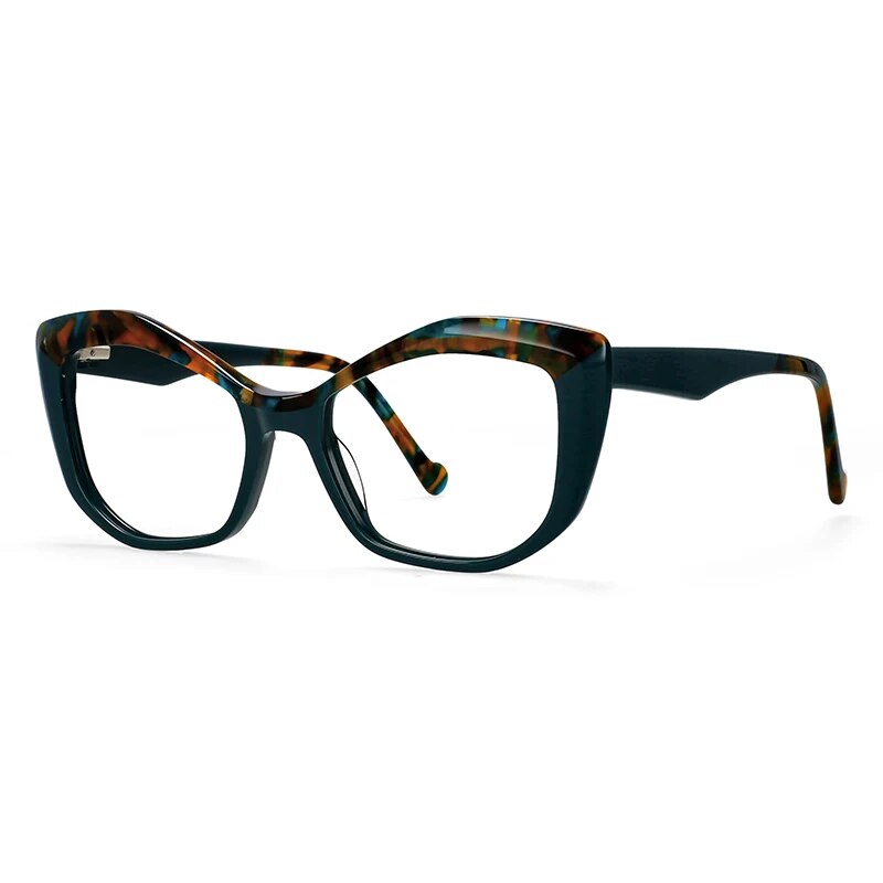 CCspace Unisex Full Rim Square Acetate Eyeglasses 57003 Full Rim CCspace green China