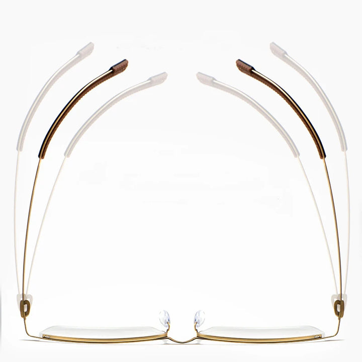 Bclear Men's Semi Rim Square Brow Line Titanium Eyeglasses 0129 Semi Rim Bclear