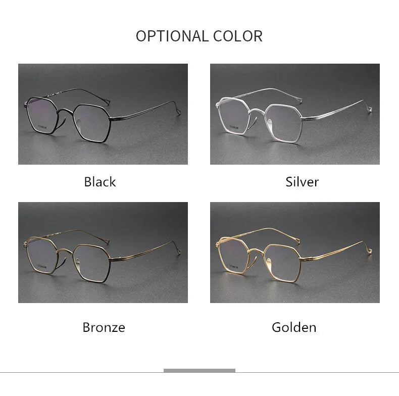 Aimee Unisex Full Rim Polygon Titanium Eyeglasses 11130 Full Rim Aimee