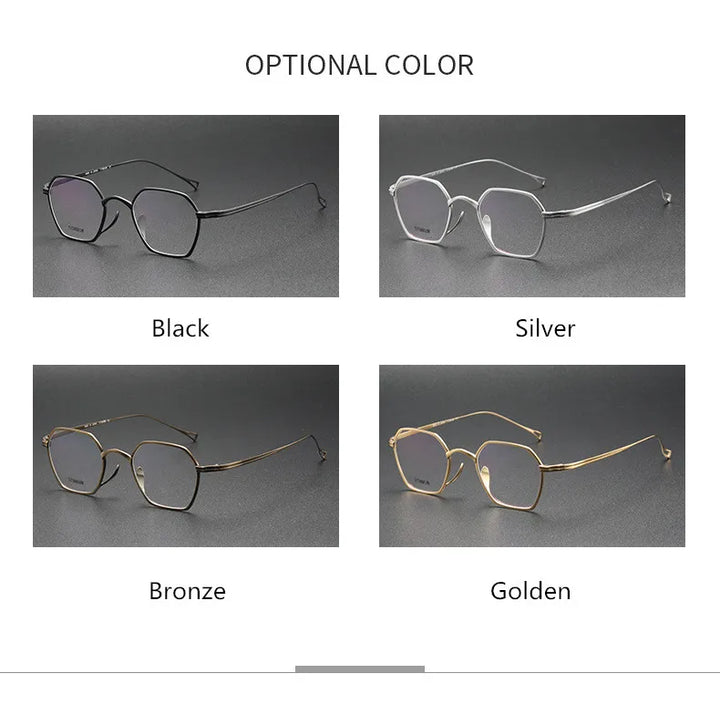 Aimee Unisex Full Rim Polygon Titanium Eyeglasses 11130 Full Rim Aimee