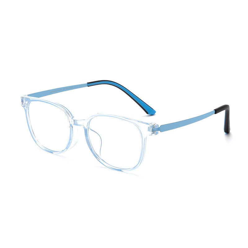 Yimaruili Unisex Children's Full Rim Square  Tr 90 Titanium Eyeglasses 99905t Full Rim Yimaruili Eyeglasses Transparent Blue