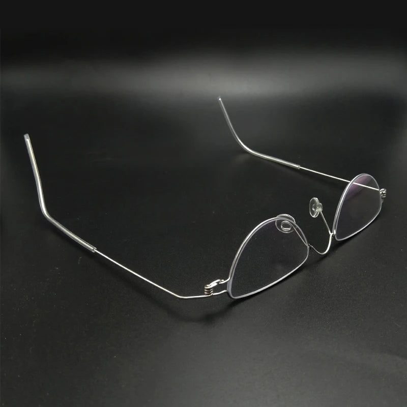 Yujo Unisex Full Rim Flat Top Oval Stainless Steel Custom Eyeglasses Y2645 Full Rim Yujo