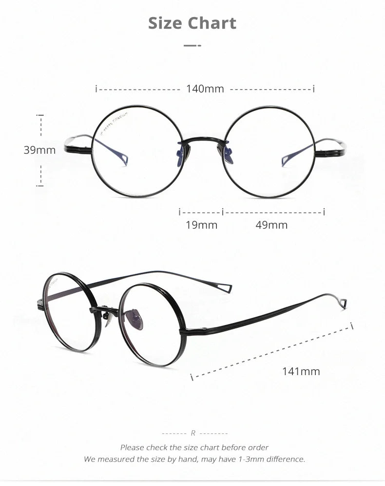 Ralferty Unisex Full Rim Round Titanium Eyeglasses 99274