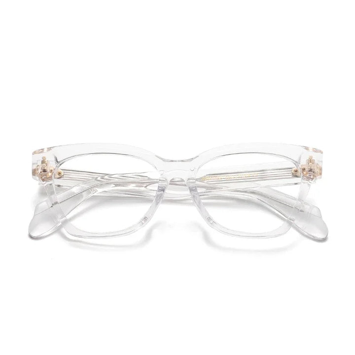 Muzz Unisex Full Rim Square Polygon Thick Acetate Eyeglasses 416764