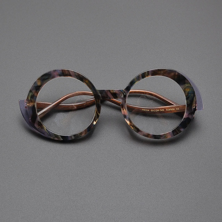 Nobler Unisex Full Rim Round Wide Edge Acetate Eyeglasses 9354 Full Rim Nobler