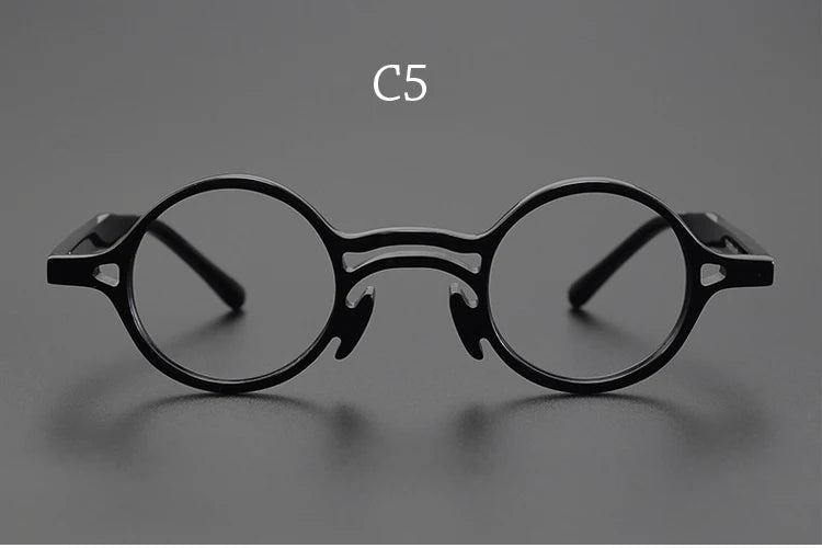 Yujo Men's Full Rim Small Round Double Bridge Acetate Eyeglasses 2058e Full Rim Yujo c5 CHINA
