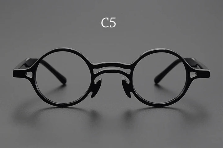 Yujo Men's Full Rim Small Round Double Bridge Acetate Eyeglasses 2058e Full Rim Yujo c5 CHINA