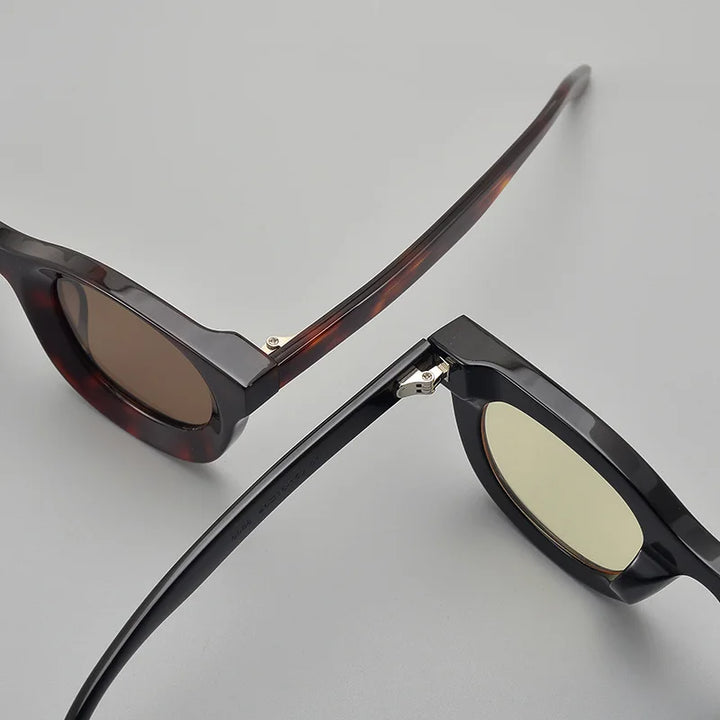 Black Mask Unisex Full Rim Square Thick Acetate Polarized Sunglasses S6688 Full Rim Black Mask