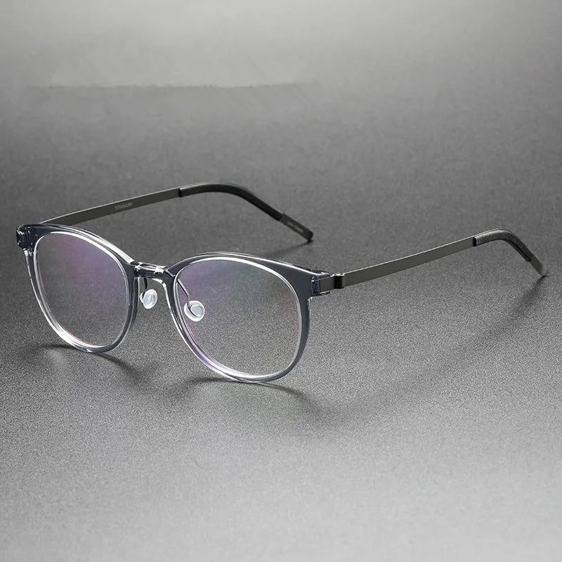 Aimee Unisex Full Rim Oval Square Titanium Acetate Eyeglasses 48181 Full Rim Aimee Grey