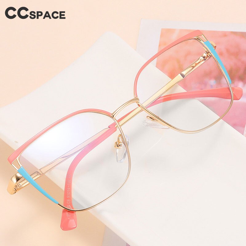 CCSpace Unisex Children's Full Rim Square Alloy Eyeglasses 56538 Full Rim CCspace   