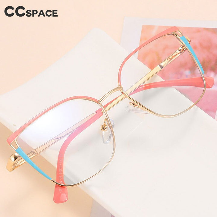 CCspace Unisex Children's Full Rim Square Alloy Eyeglasses 56538 Full Rim CCspace