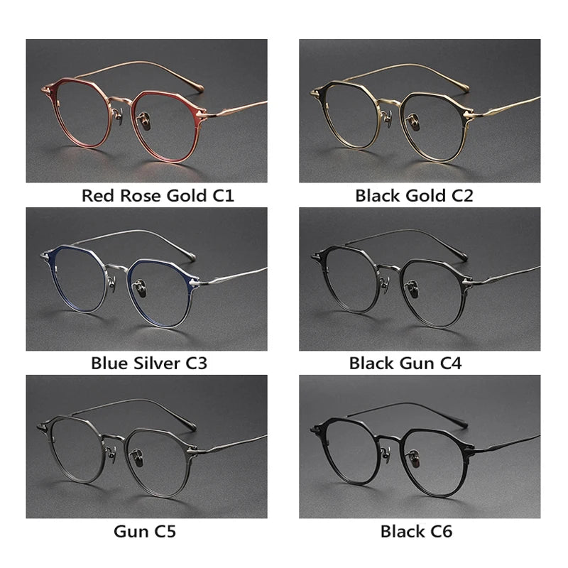 Oveliness Unisex Full Rim Polygon Titanium Eyeglasses 4821 Full Rim Oveliness