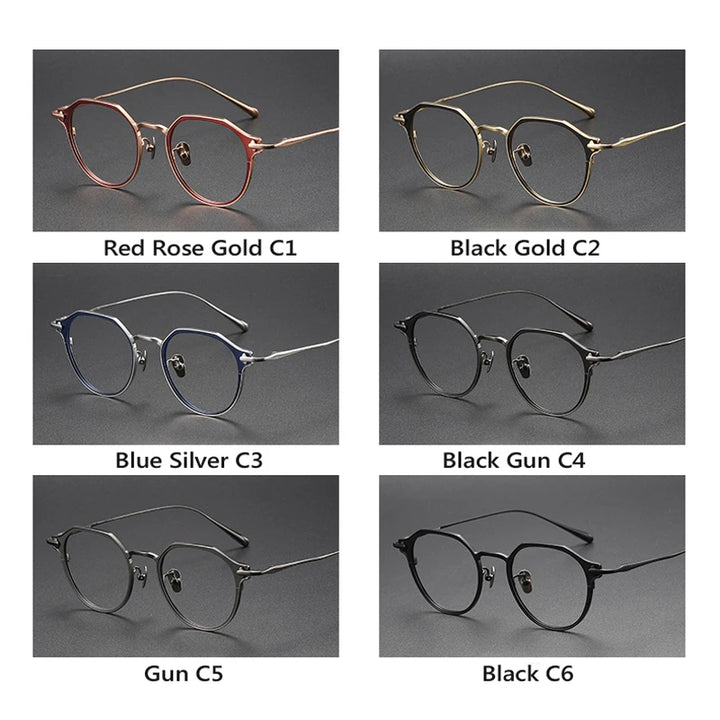 Oveliness Unisex Full Rim Polygon Titanium Eyeglasses 4821 Full Rim Oveliness