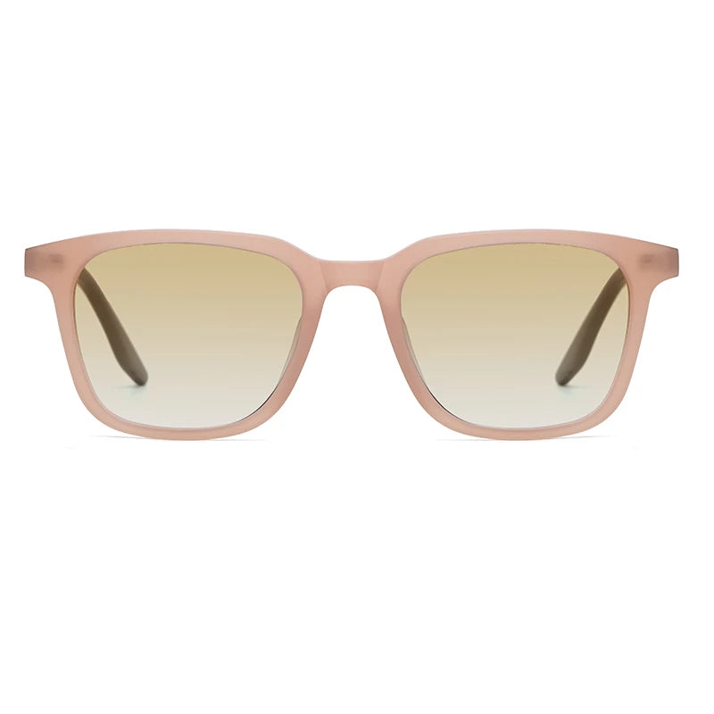 Black Mask Unisex Full Rim Square Acetate Gradient Sunglasses 9020 Full Rim Black Mask Pink-Brown As Shown