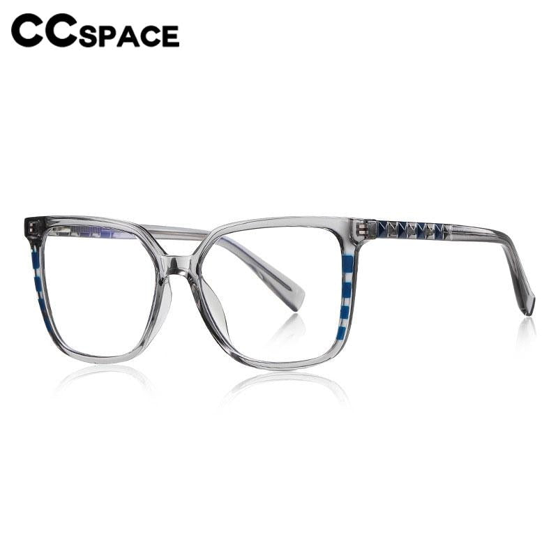 CCspace Unisex Full Rim Square Cat Eye Tr 90 Titanium Eyeglasses 56801 Full Rim CCspace