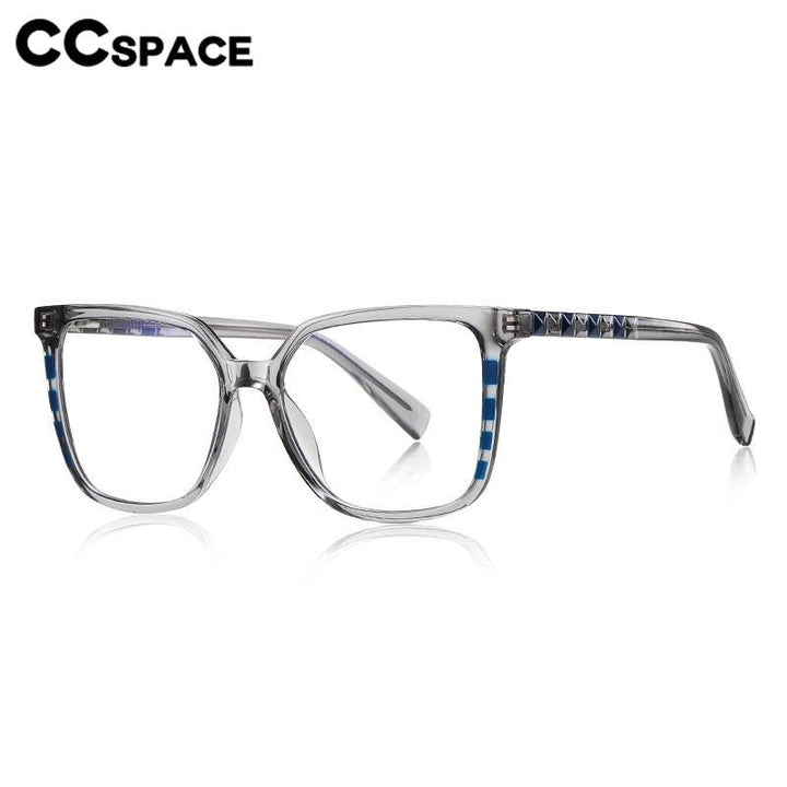 CCspace Unisex Full Rim Square Cat Eye Tr 90 Titanium Eyeglasses 56801 Full Rim CCspace