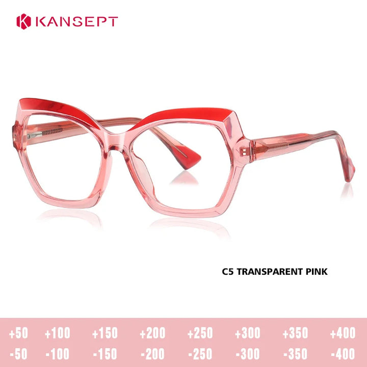 Kansept Women's Full Rim Polygon Tr 90 Alloy Reading Glasses 67043
