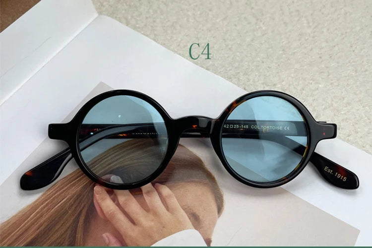 Yujo Unisex Full Rim Round Acetate Sunglasses 4225s Sunglasses Yujo C4 CHINA