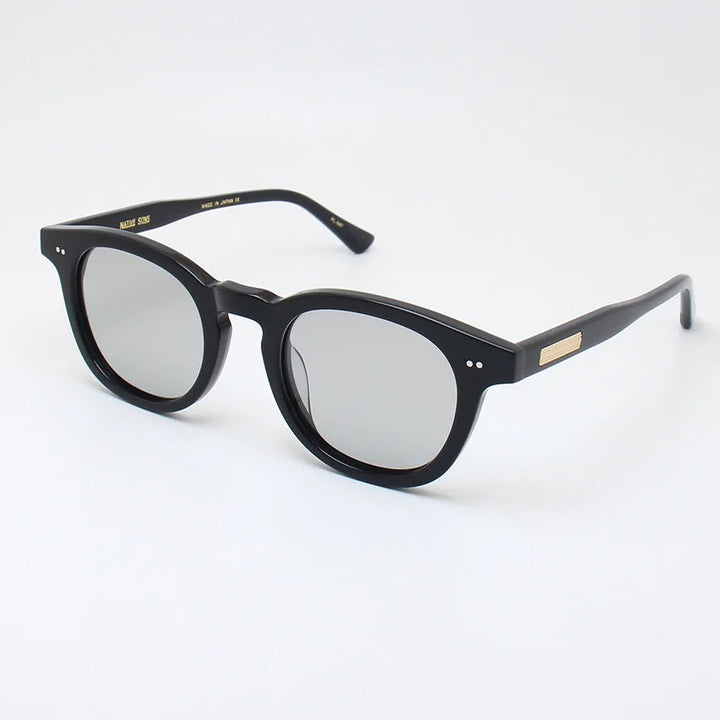 Black Mask Unisex Full Rim Square Acetate Polarized Sunglasses 4946 Sunglasses Black Mask Black-Light Gray As Shown