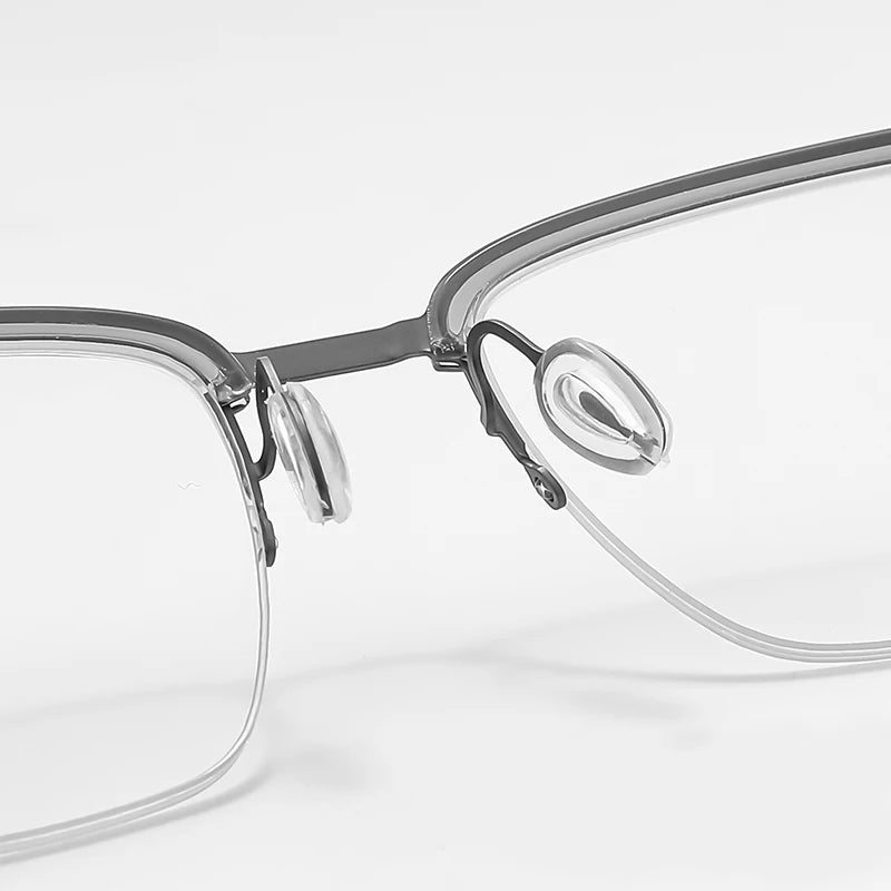 Reven Jate Unisex Semi Rim Square Titanium Eyeglasses 2609 Semi Rim Reven Jate