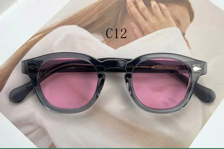 Yujo Women's Full Rim Oval Square Acetate Polarized Sunglasses Y4638 Sunglasses Yujo C12 CHINA