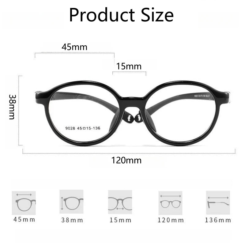 Yimaruili Unisex Children's Full Rim Round Tr 90 Silicone Eyeglasses 9028 Full Rim Yimaruili Eyeglasses