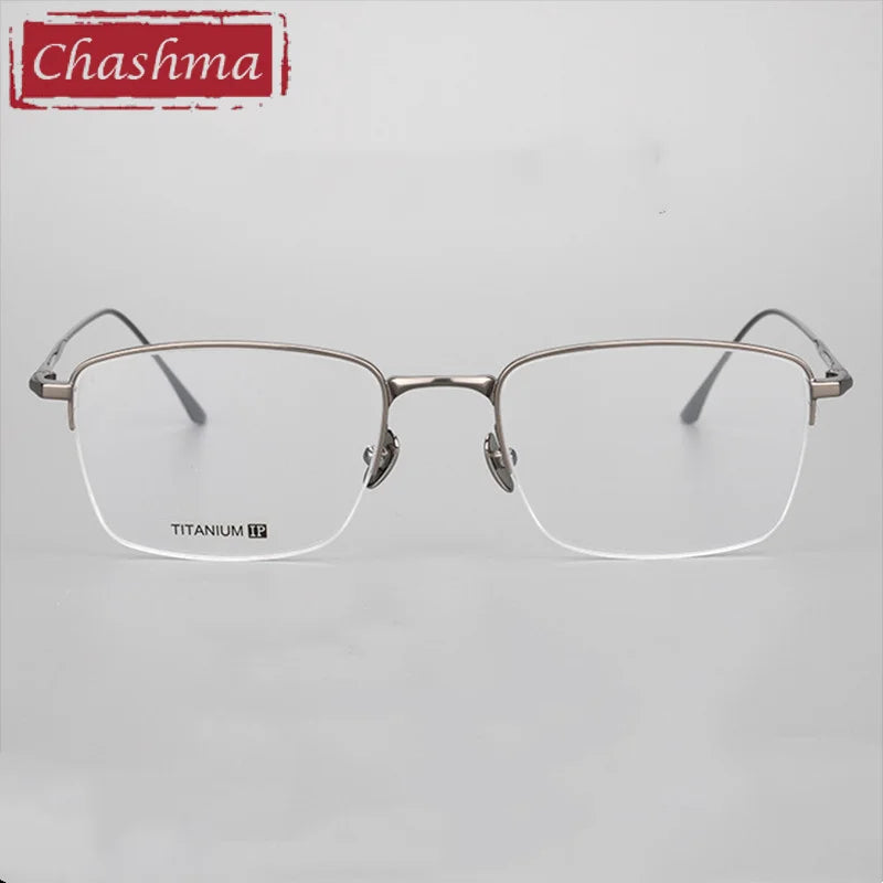 Chashma Ottica Men's Semi Rim Square Titanium Eyeglasses 3812 Semi Rim Chashma Ottica