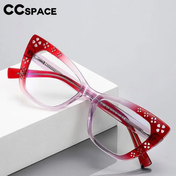 CCspace Women's Full Rim Cat Eye Tr 90 Titanium Reading Glasses R57000 Reading Glasses CCspace