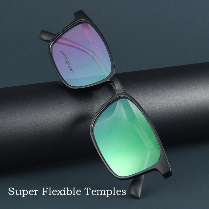 Yimaruili Unisex Full Rim Square Tr 90 Titanium Alloy Eyeglasses A1002 Full Rim Yimaruili Eyeglasses