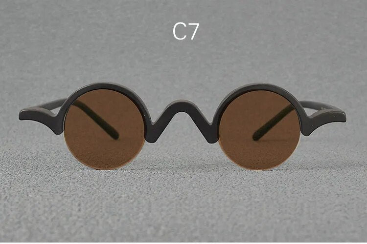 Yujo Unisex Semi Rim Round Acetate Polarized Sunglasses 35mm Sunglasses Yujo C7 China