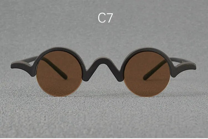 Yujo Unisex Semi Rim Round Acetate Polarized Sunglasses 35mm Sunglasses Yujo C7 China