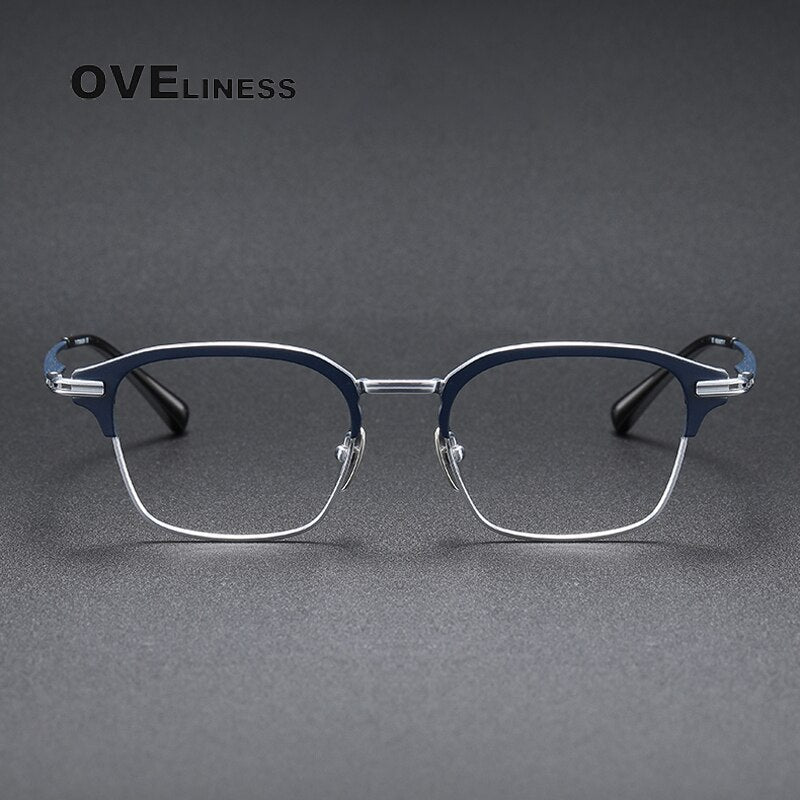 Oveliness Unisex Full Rim Square Titanium Eyeglasses Dxt142 Full Rim Oveliness