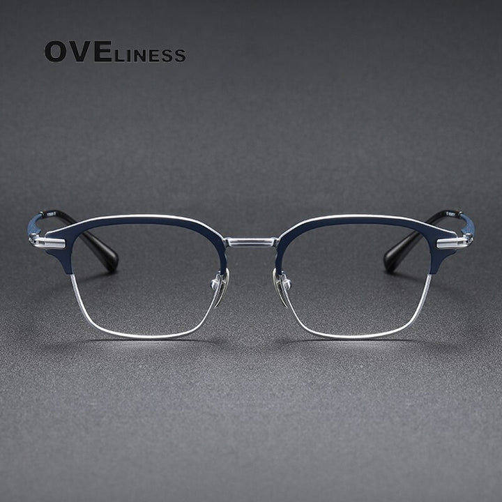 Oveliness Unisex Full Rim Square Titanium Eyeglasses Dxt142 Full Rim Oveliness