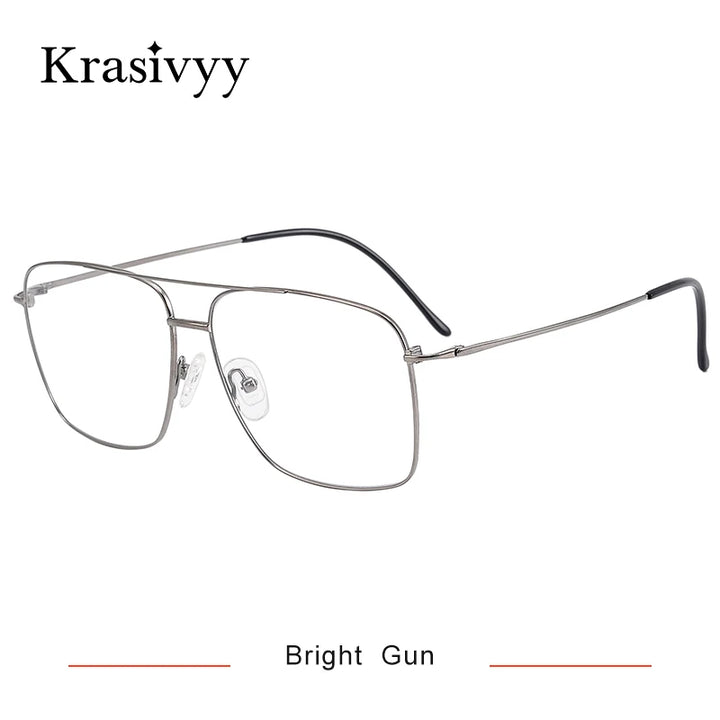 Krasivyy Women's Full Rim Square Double Bridge Titanium Eyeglasses 316051