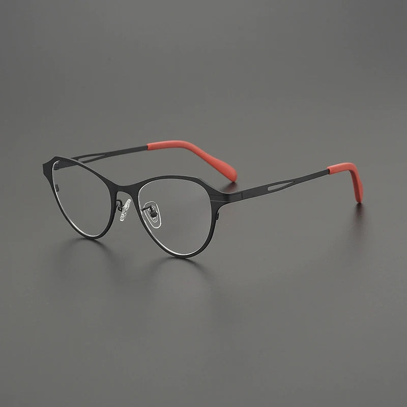 Gatenac Unisex Full Rim Brow Line Oval Titanium Eyeglasses G85878