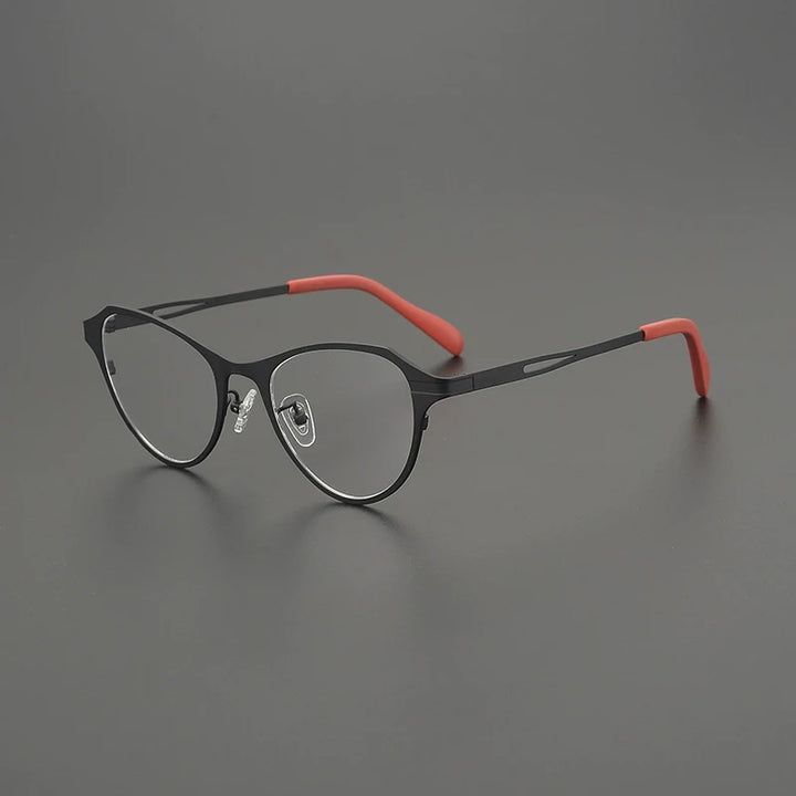 Gatenac Unisex Full Rim Brow Line Oval Titanium Eyeglasses G85878