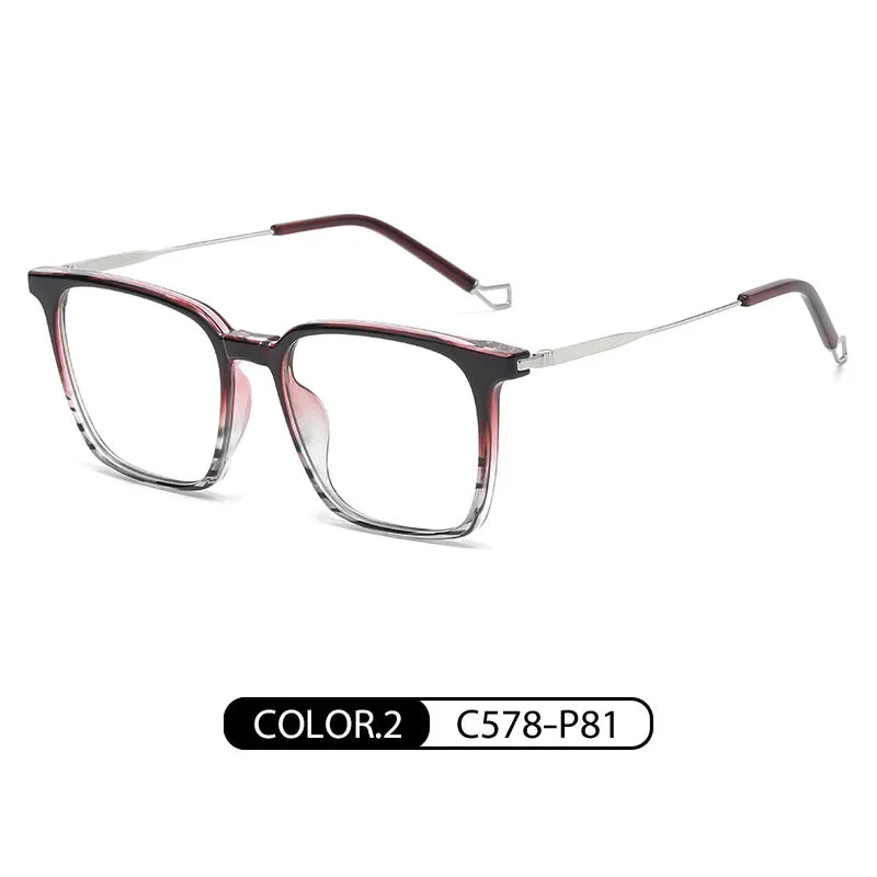 Hotochki Unisex Full Rim Square Tr 90 Alloy Eyeglasses Full Rim Hotochki C2