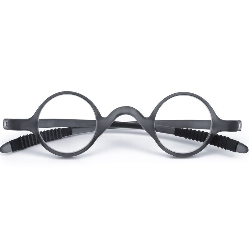 CCspace Unisex Full Rim Round Tr 90 Titanium Reading Glasses 56206 Reading Glasses CCspace 100 Gray