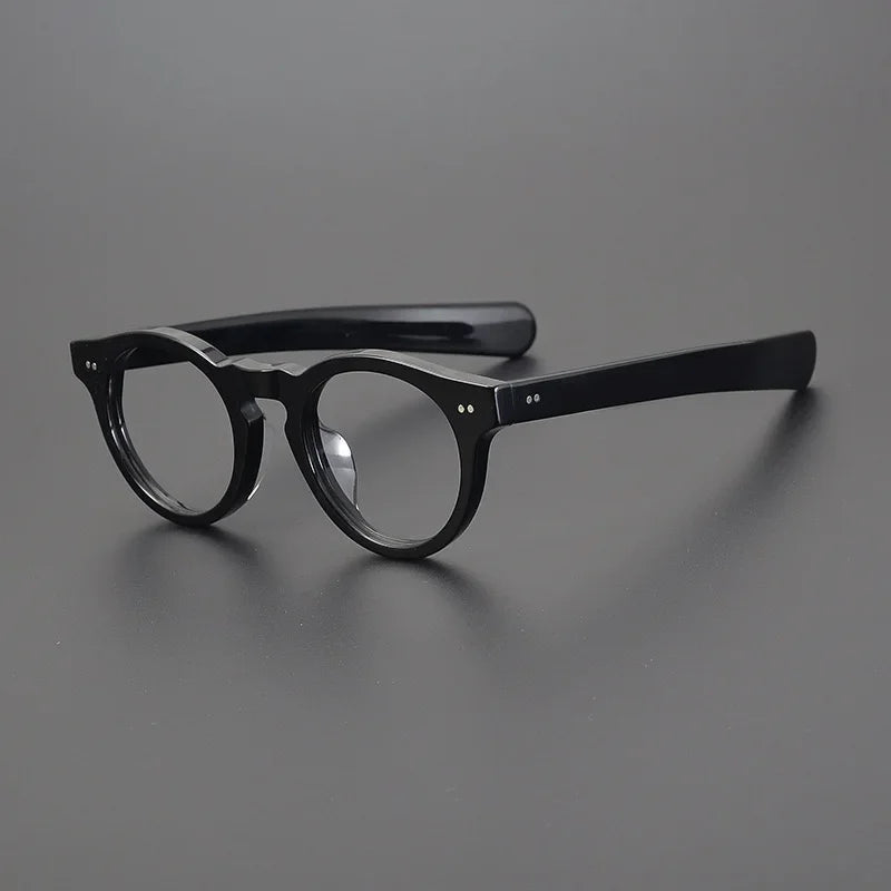 Hewei Women's Full Rim Round Thick Acetate Eyeglasses 48151 Full Rim Hewei C3 CHINA