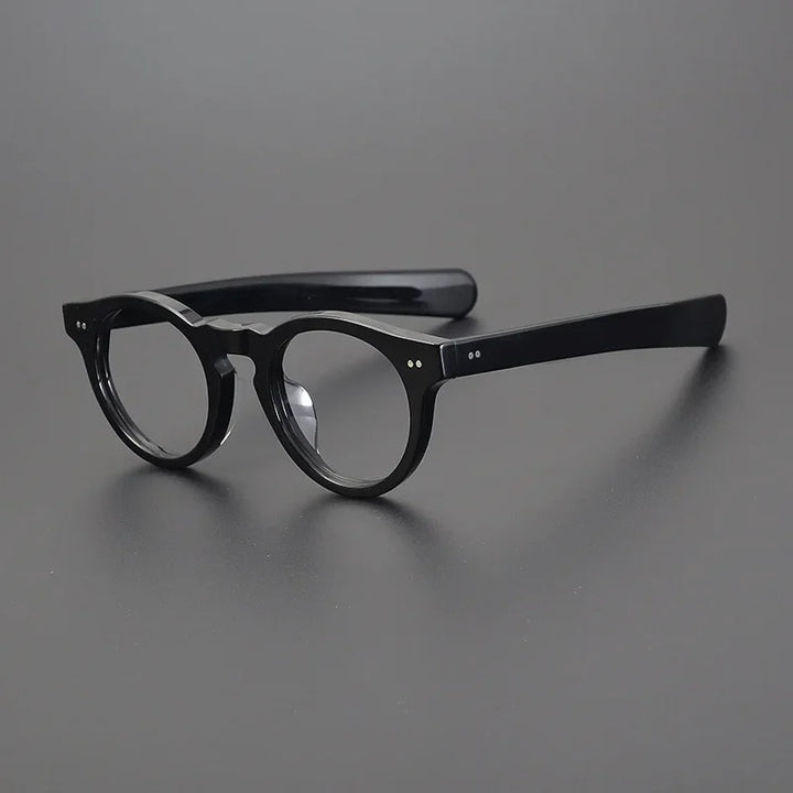 Hewei Women's Full Rim Round Thick Acetate Eyeglasses 48151 Full Rim Hewei C3 CHINA