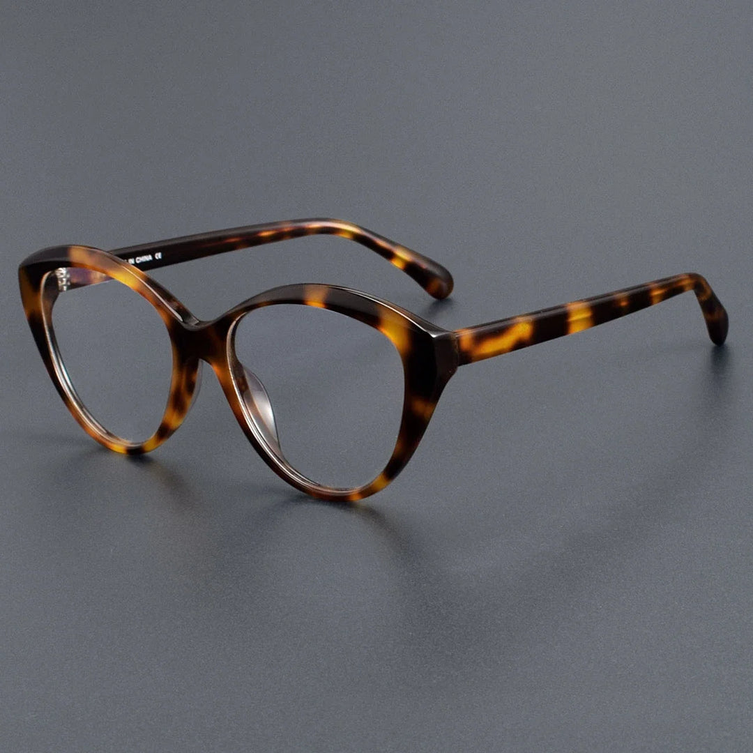 Hewei Unisex Full Rim Oval Cat Eye Acetate Eyeglasses 83464 Full Rim Hewei C2 CHINA