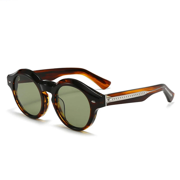 Nobler Women's Full Rim Round Cat Eye Acetate Polarized Sunglasses 5493 Sunglasses Nobler C1