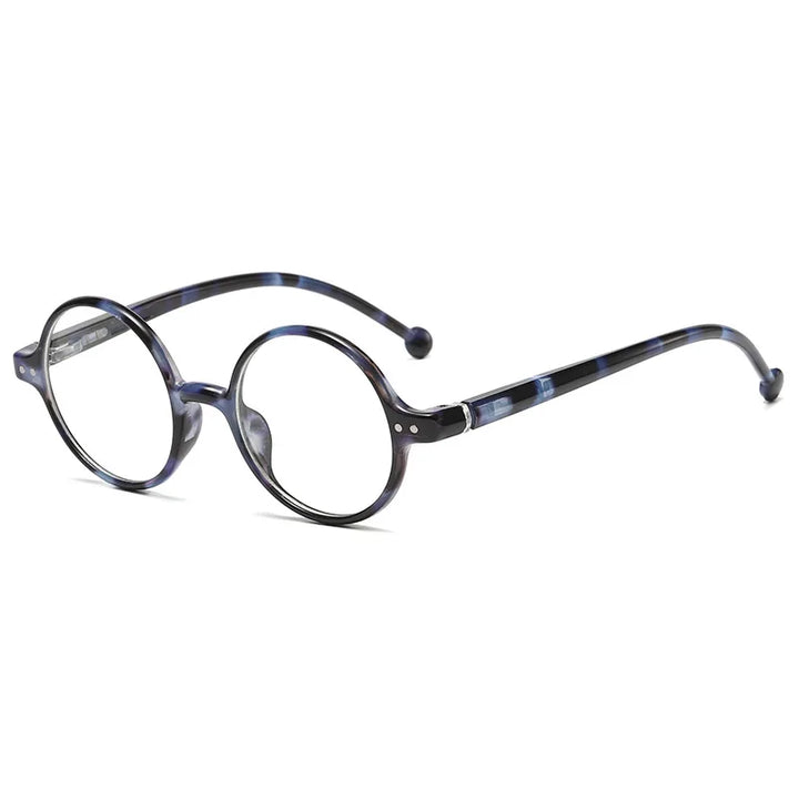 Kocolior Unisex Full Rim Round Acetate Hyperopic Reading Glasses 5067 Reading Glasses Kocolior Blue 0