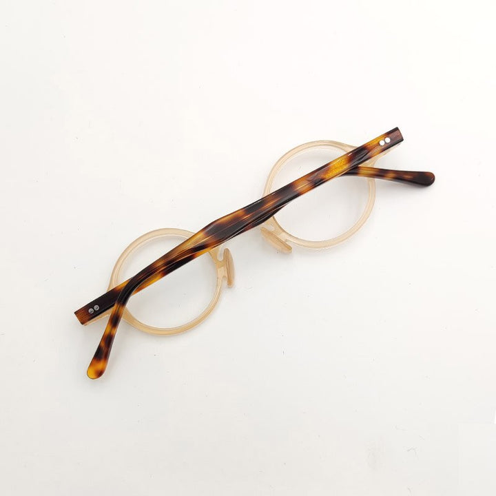 Yujo Unisex Full Rim Small Round Titanium Acetate Eyeglasses Or Polarized Sunglasses Full Rim Yujo